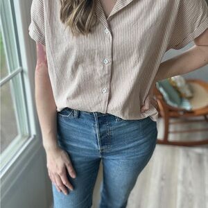 Striped Button-Up Top